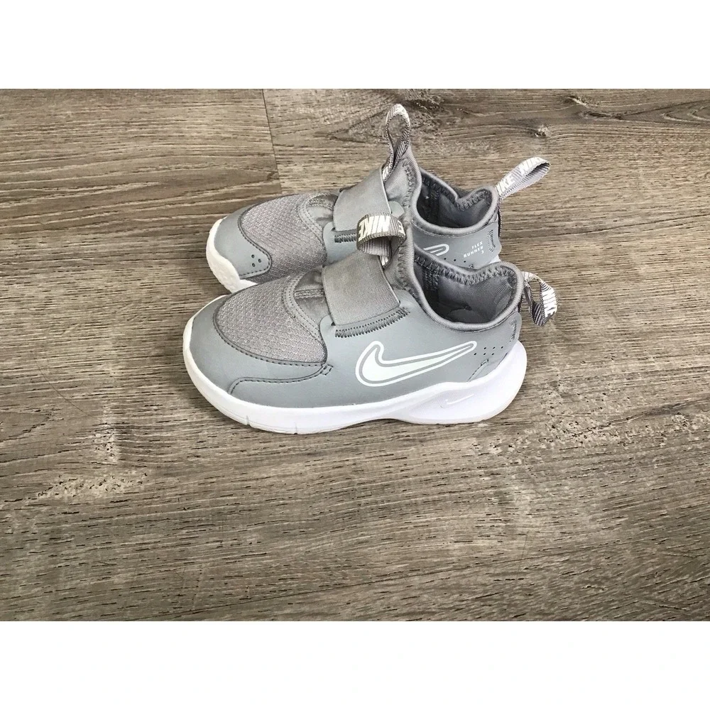 Nike Flex Runner 3 (TD) Gray/White FN1478-001 Baby Size 7C Toddler Sneakers